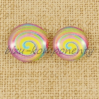 Skleněný kabošon spirála, 20mm