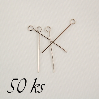 Ketlovací jehly platinové barvy 45mm - 50ks