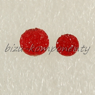 Červený drsný kabošon 10 mm
