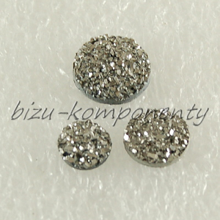 Drsný kabošon, platinová barva 12 mm