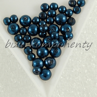 Modré voskované perle 3mm 100ks