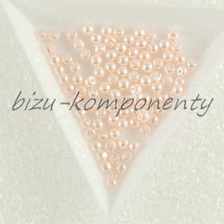 Růžovooranžové voskované perle 3mm 100ks