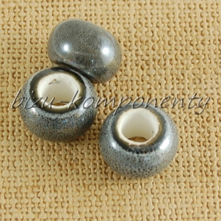 Porcelánový korálek šedý