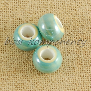 Porcelánový korálek zeleomodrý