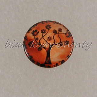 Skleněný kabošon podzimní  strom, 20mm