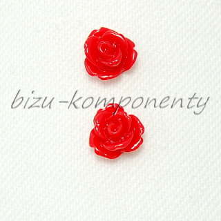 Červený kabošon růžička 10mm
