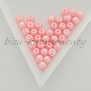 Růžové voskované perle 4mm 80ks