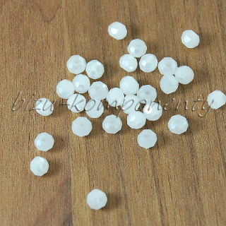 Pokovený broušený korálek mléčný, 3mm, 30ks