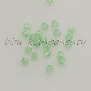 Pokovený broušený korálek světle zelený, 3mm, 30ks