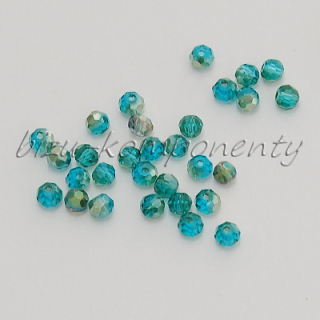 Pokovený broušený korálek modrozelený, 3mm, 30ks