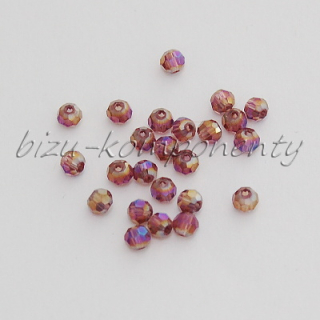 Pokovený broušený korálek fialový, 3mm, 30ks