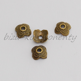 Krajkový kaplík, bronzová barva 10ks