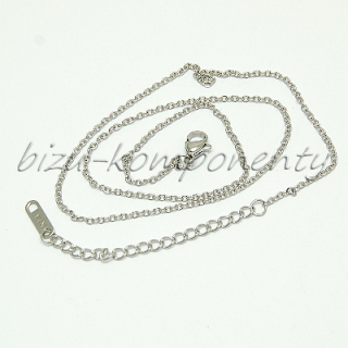 Jemný řetízek z oceli 40cm, články 2x1,5mm + prodloužení