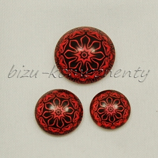 Červená mandala, 12 mm
