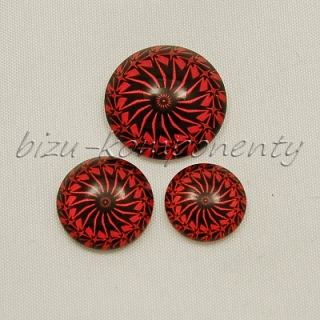 Červená mandala, 12 mm