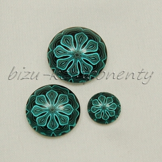 Modrozelená mandala, 10mm
