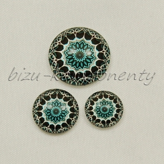 Modrozelená mandala, 12mm
