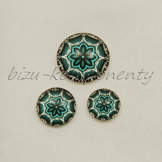 Modrozelená mandala, 10mm