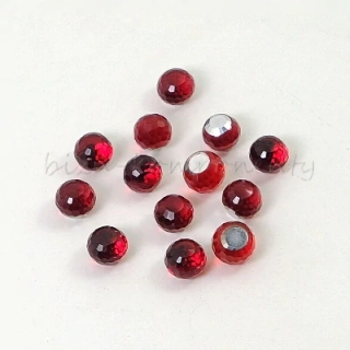 Broušený korálek 6mm s ploškou, červený