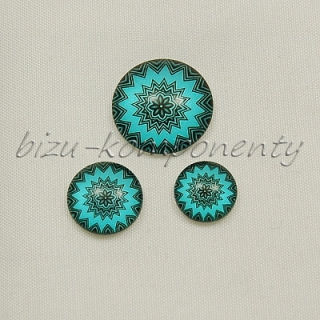 Modrozelená mandala, 12mm