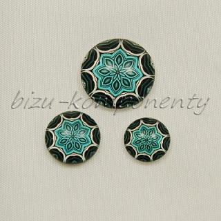 Modrozelená mandala, 10mm