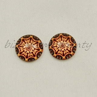 Hnědá mandala, 12mm