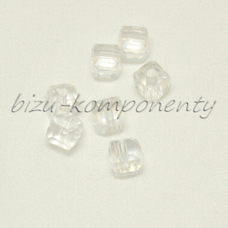 Kostičky čiré 6x6x6mm, sražené hrany, 10ks