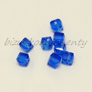 Kostičky tmavě modré, 6x6x6mm, sražené hrany, 10ks