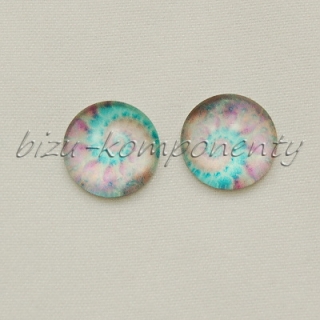 Skleněný kabošon spirála, 12 mm