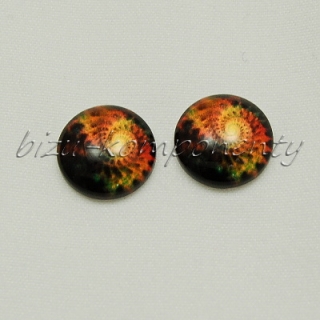 Skleněný kabošon spirála, 12 mm