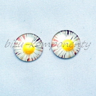 Bílý květ se žlutým středem, 12mm