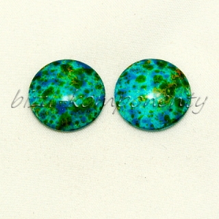 Skleněný barvený kabošon, 16mm