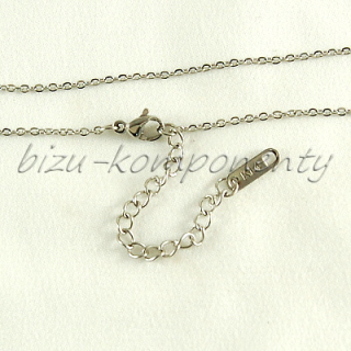 Jemný řetízek z oceli, článek 2x1,5mm, 44cm + prodloužení