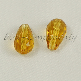 Medový broušený korálek kapka  15x10mm, 4ks