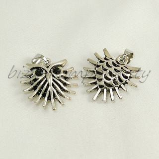 3D sova jako srdce, stříbrná barva