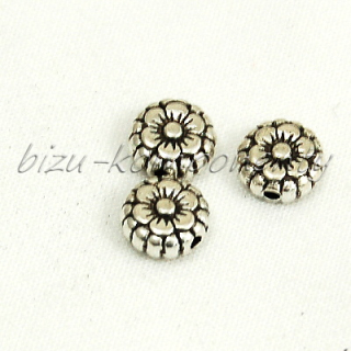  Korálek kytička, stříbrná barva