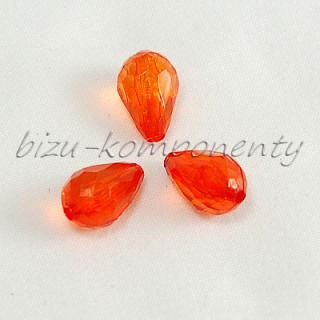 Akrylové korálky, oranžovočervené 12x8mm, 10ks