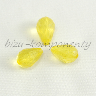 Akrylové korálky, žluté 12x8mm, 10ks