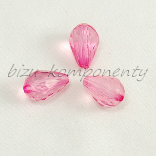 Akrylové korálky, růžové 12x8mm, 10ks