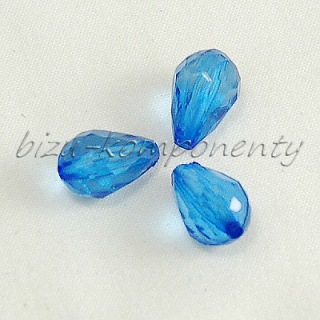Akrylové korálky, modré 12x8mm, 10ks