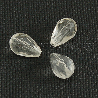 Akrylové korálky, čiré 12x8mm, 10ks