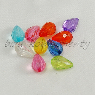 Akrylové korálky, směs barev 12x8mm, 20ks