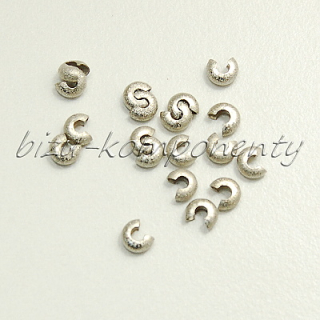 Kryt zamačkávacího rokajlu, hrubý platinový povrch, 4x2mm, 10 ks