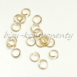 Jednoduchý spojovací kroužek z oceli, zlatá barva - 6x0,8mm - 10ks