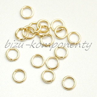 Jednoduchý spojovací kroužek z oceli, zlatá barva- 6x1mm - 10ks