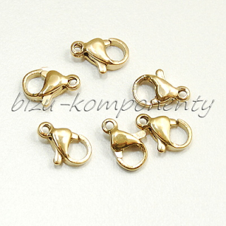 Karabinka z oceli, zlatá barva 10x6mm