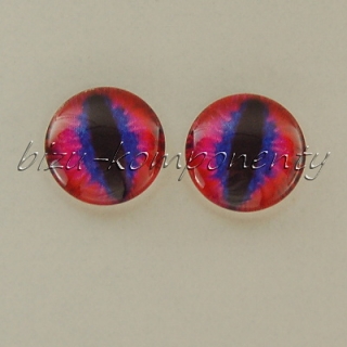 Skleněný kabošon modrofialové oko, 12 mm