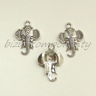 Sloní hlava 21,5x15,5mm, stříbrná barva