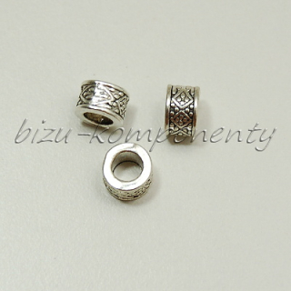 Kovový korálek stříbrná barva