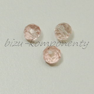Růžový broušený korálek 6mm, 20ks